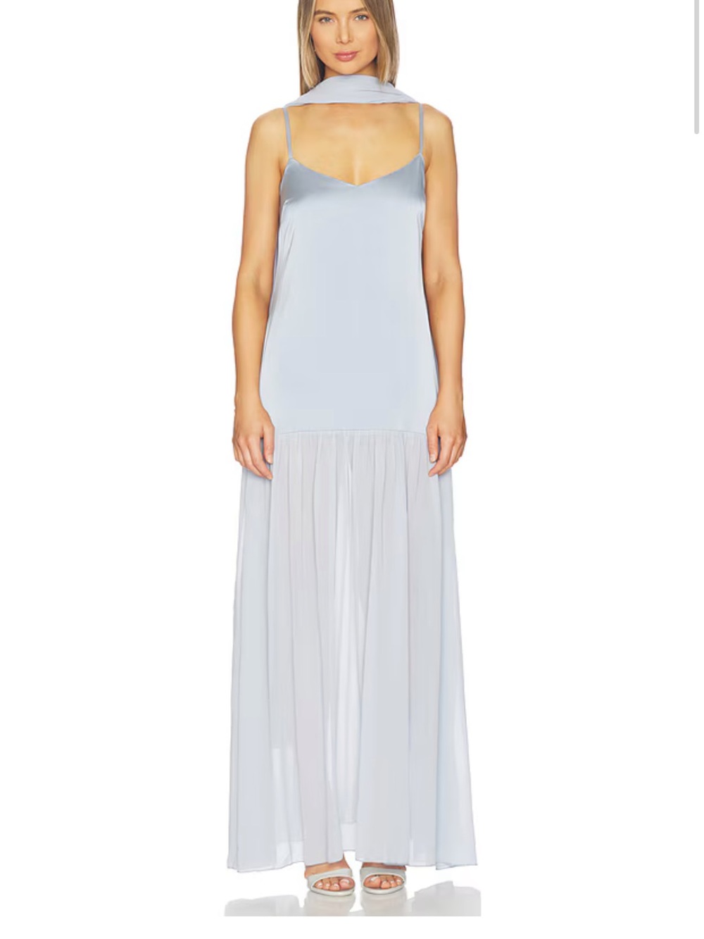 Show Me Your Mumu Dalia Maxi Dress in Steel Blue